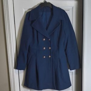 Classic Navy Double-Breasted Women's Pea Coat